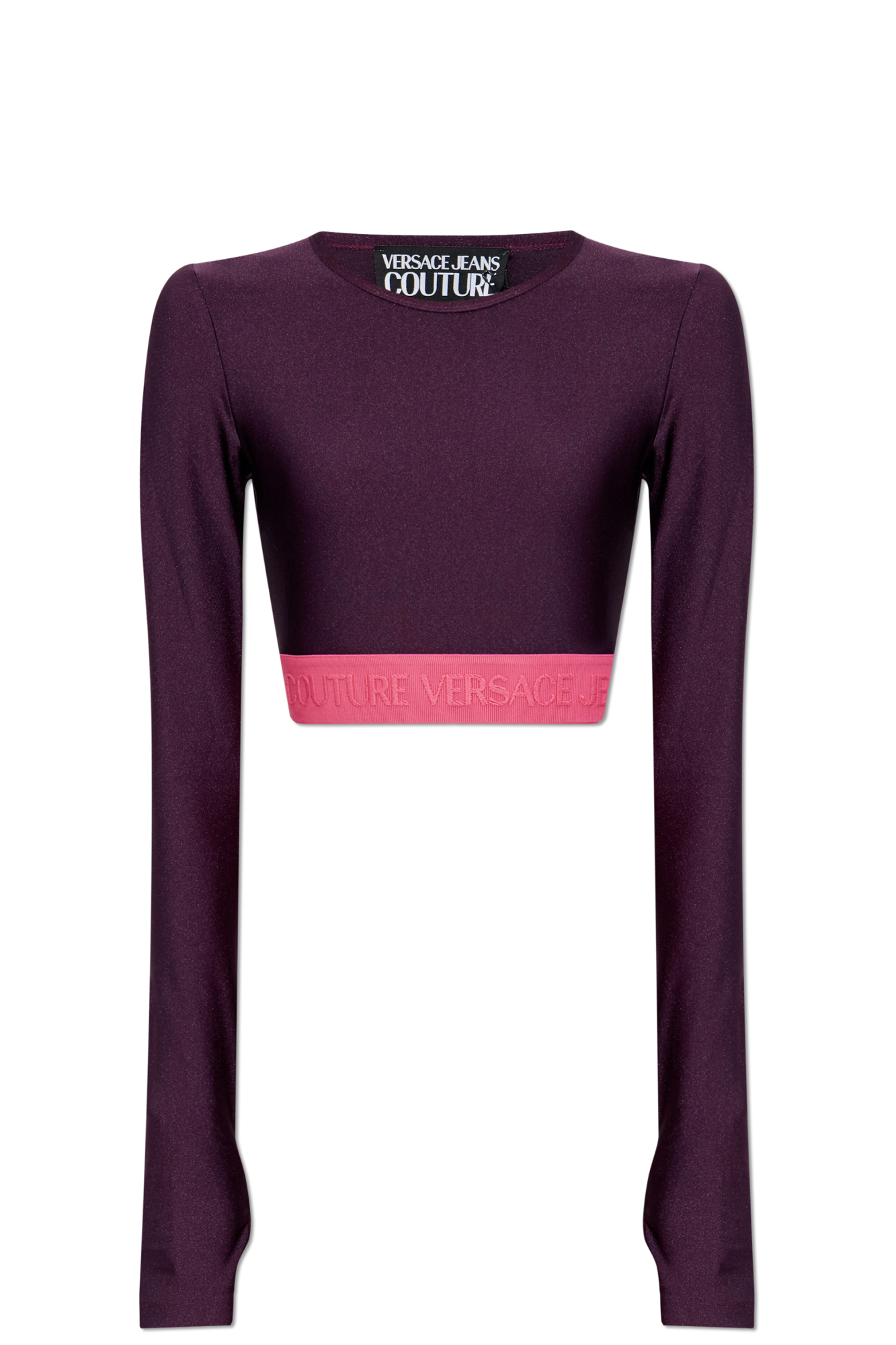Purple Short top with long sleeves Versace Jeans Couture